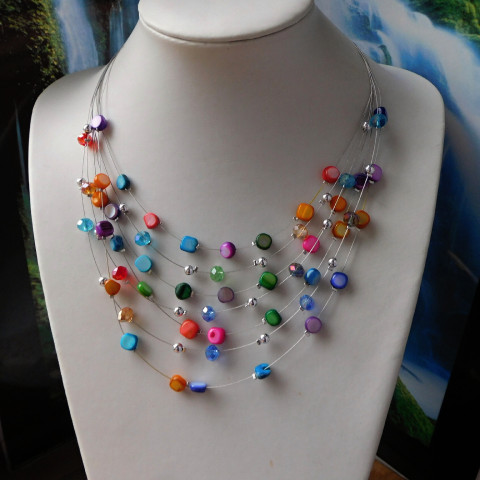 Náhrdelník -  barevná perleť náhrdelník nerez barevná perleť  Náhrdelník -  barevná perleť náhrdelník nerez barevná perleť