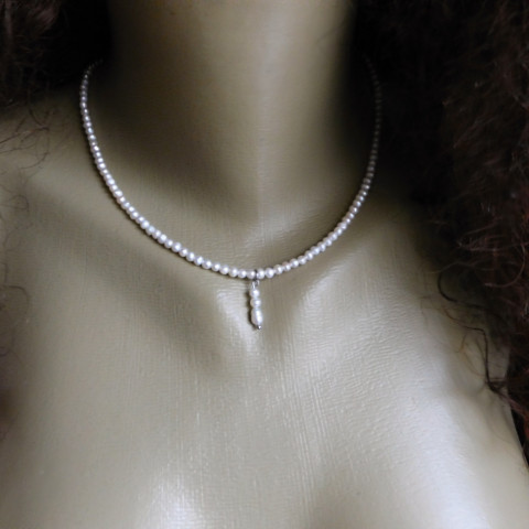 Náhrdelník - přírodní malé perličky náhrdelník nerez perličky  Náhrdelník - přírodní malé perličky náhrdelník nerez perličky