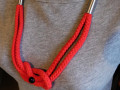 Náhrdelník - červený - nerez, onyx