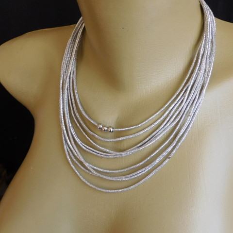 Náhrdelník - blíží se čas plesů aj. náhrdelník nerez kuličky stříbrny 