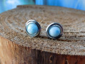Naušnice nerezové s larimarem