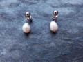 Naušnice, nerez, bílá perlička