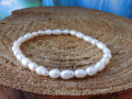Náramek-bílé říční perličky