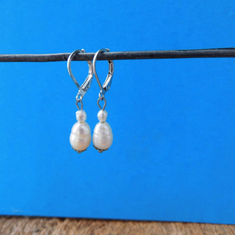 Naušnice - krása  pravé perly nerez naušnice bílá perla 