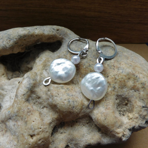 Naušnice-imit.keshi perly,nerez náhrdelník nerez keshi imit.. 