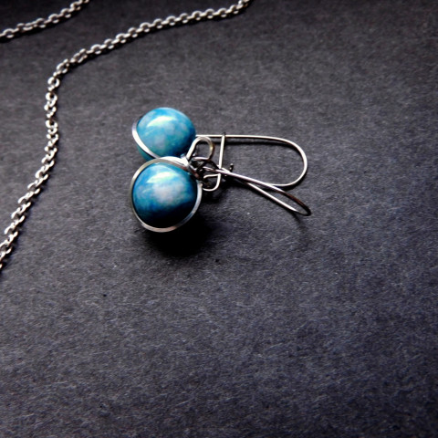 Naušnice-nerez-larimar nerez naušnice larimar 