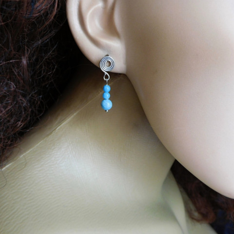 Naušnice,nerez,larimar nerez naušnice larimar napichovátka 