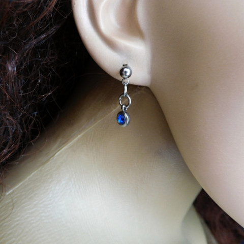 Naušnice,nerez, modrý zirkon nerez zirkon naušnice napichovátka 