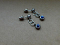 Naušnice,nerez, modrý zirkon
