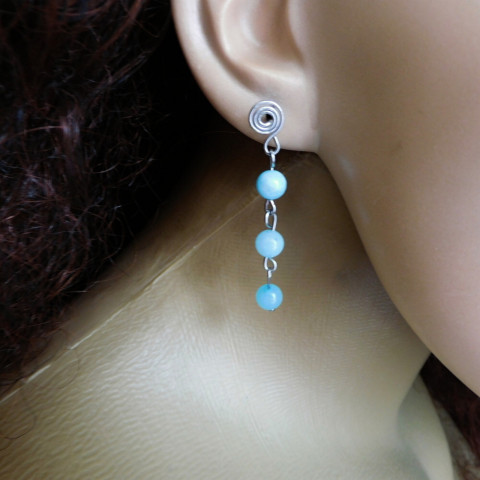 Naušnice,nerez,amazonit nerez amazonit naušnice napichovátka 