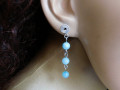 Naušnice,nerez,amazonit