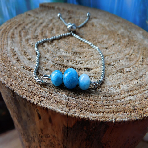 Náramek - larimarový náramek nerez larimar 