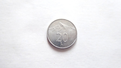 Mince Slovensko, 20 hal., 2002 kov retro koruna mince sběratelství starožitnost slovensko raznice sběratel numismatika platidlo mincovna oběživo měna haléř 