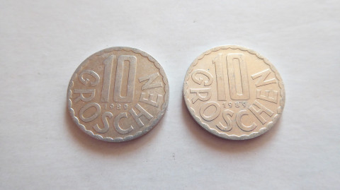 Mince Rakousko, 10 Groschen, 1989 kov retro mince sběratelství starožitnost rakousko raznice sběratel numismatika platidlo mincovna oběživo měna groš 