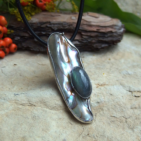 Aqua Mirum náhrdelník přívěsek tiffany cínování cínový 