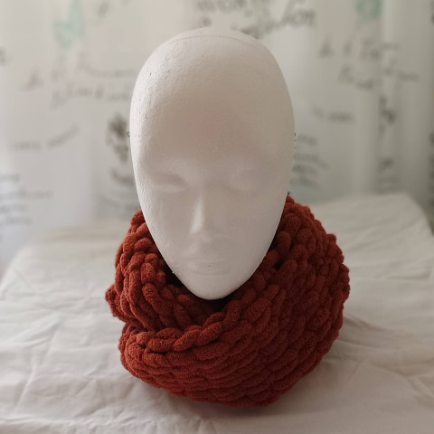 Puffy nákrčník hnědý zimní nákrčník hřejivý teplý tunel 