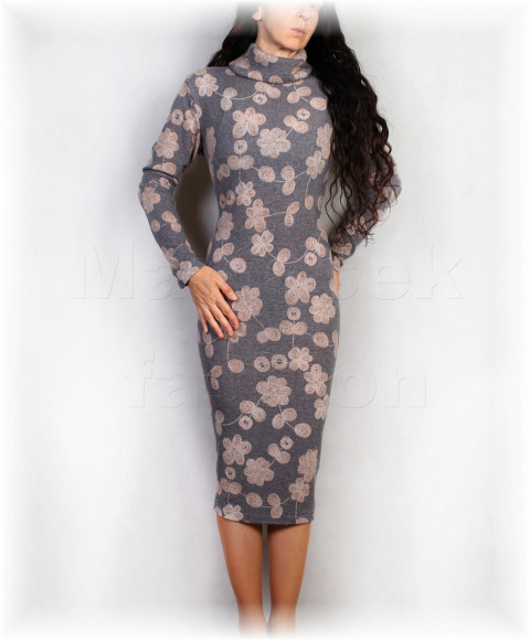 Šaty podzim-jaro vz.889 elegantní šedá šaty zimní podzimní celoroční svetrovina  Šaty podzim-jaro vz.889 elegantní šedá šaty zimní podzimní celoroční svetrovina