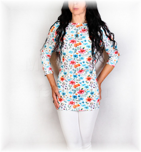 Triko vz.874 SLEVA z 899 kč červená pestrobarevné letní triko len vzor kvítky luční pastelové vícebarevné  Triko vz.874 SLEVA z 899 kč červená pestrobarevné letní triko len vzor kvítky luční pastelové vícebarevné