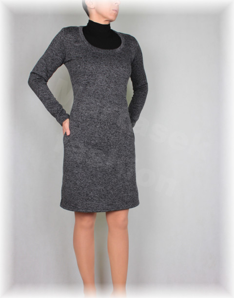 Šaty hřejivé 5 více barev sportovní šedá šaty zimní kapsy podzimní volnočasové svetrovina 