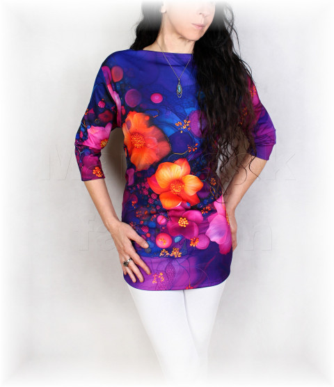 Triko vz.952 SLEVA z 899 kč pestrobarevné modrá barevné růžová letní celoroční vzorované 