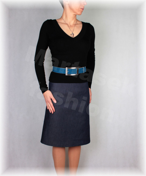 Sukně  riflová vz.484 modrá sukně léto dovolená celoroční riflová riflovina jednobarevná áčková pouzdrová 