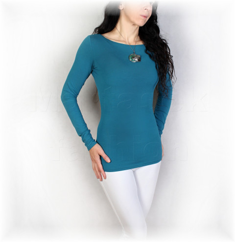 Triko vz.976 více barev červená modrá halenka fialová růžová bílá černá triko tyrkysová valentýn petrolejová jednobarevné lodičkový 