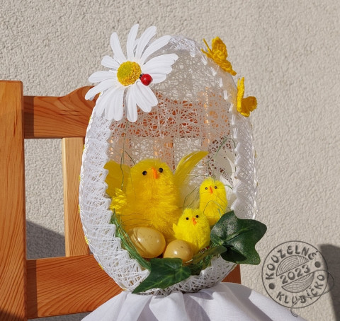 MAXI vajíčkové hnízdečko zdobené dekorace dárek bavlna jaro velikonoce kuře kuřátko vajíčka vejce kraslice vajíčko hnízdečko bavlnka 