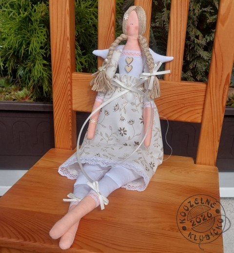 Andělka/Panenka Anička 45 cm dekorace dárek anděl andílek andělíček andělka křidélka šitý anděl letící andělka 