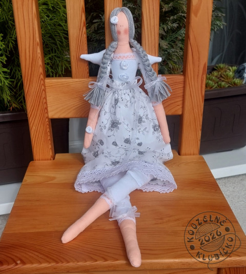 Andělka/Panenka APOLENKA 45 cm dekorace dárek anděl andílek andělíček andělka křidélka šitý anděl letící andělka 