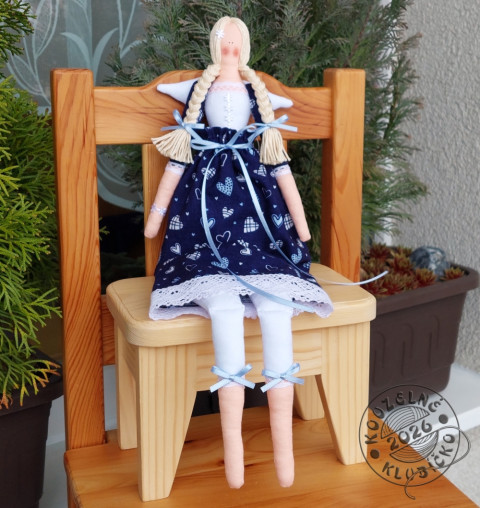 Andělka/Panenka KAROLÍNKA 45 cm dekorace dárek anděl andílek andělíček andělka křidélka šitý anděl letící andělka 