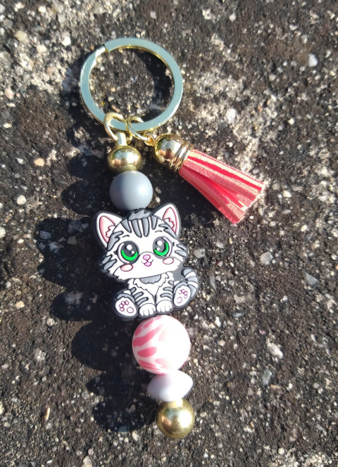 Mourek - přívěsek šperk přívěsek doplněk kočka kočička koťátko mourek na tašku silikon na klíče macík mourovatá 