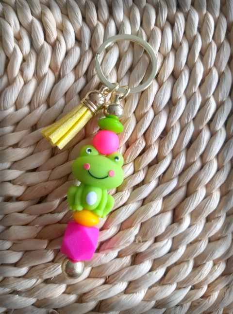 Žabka - růžová šperk přívěsek doplněk veselé žába zvířátko žabka žabička na tašku silikon na klíče srandovní zíábava 