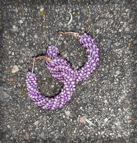 Fialky a levandule - náušnice šperk náhrdelník náramek doplněk náušnice levandule sada háčkování barevná šeřík spirála duhový veselý dutinka duha fialka nápadný směs odstíny fiealová 