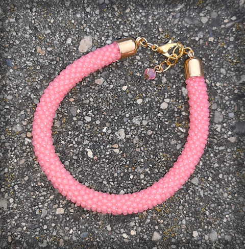 Pastelová duha - náramek - lososový šperk náramek doplněk sklo háčkovaná láska romantika dutinka hravý pastelové jednoduchost emoce 