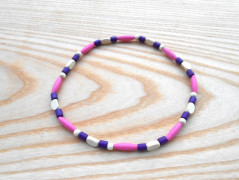 Náušnice šité fuchsiové