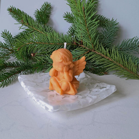 Andílek - svíčka domov zvíře dekorace dárek oranžová vánoce svíčka vosk anděl andílek pozornost 