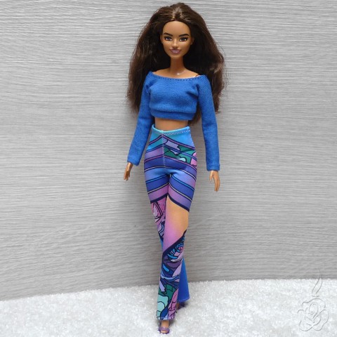 Kalhoty a top pro Barbie oblečky pro panenku crop top pro barbie kalhoty pro panenku komplet pro barbie 