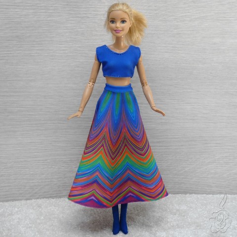 Sukně a krátké tričko pro Barbie oblečky pro panenku sukně pro panenku komplet pro barbie dlouhé sukně pro barbie 