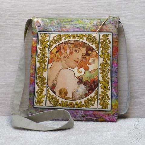 Kabelka Alfons Mucha - Ovoce mucha barevná kabelka kabelka s muchou látková kabelka crossbody kabelka 