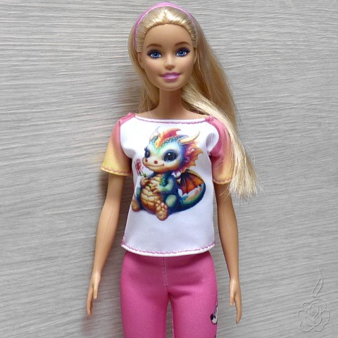 Tričko s dráčkem pro Barbie oblečky pro panenku tričko pro barbie tričko pro panenku 