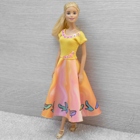 Barevné šaty pro Barbie šaty pro panenku oblečky pro panenku šaty pro barbie dlouhé šaty pro barbie 