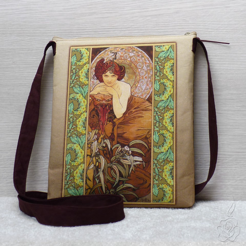 Kabelka Alfons Mucha - Smaragd alfons mucha barevná kabelka kabelka s muchou látková kabelka crossbody kabelka  Kabelka Alfons Mucha - Smaragd alfons mucha barevná kabelka kabelka s muchou látková kabelka crossbody kabelka