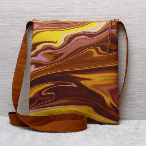 Hnědookrová kabelka - Aurora barevná kabelka hnědá kabelka látková kabelka okrová kabelka crossbody kabelka kabelka se vzorem  Hnědookrová kabelka - Aurora barevná kabelka hnědá kabelka látková kabelka okrová kabelka crossbody kabelka kabelka se vzorem