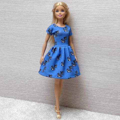 Modré šatičky pro Barbie šaty pro panenku oblečky pro panenku šaty pro barbie barevné šaty pro barbie 