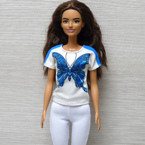 Tričko s motýlem pro Barbie oblečky pro panenku tričko pro barbie tričko pro panenku 