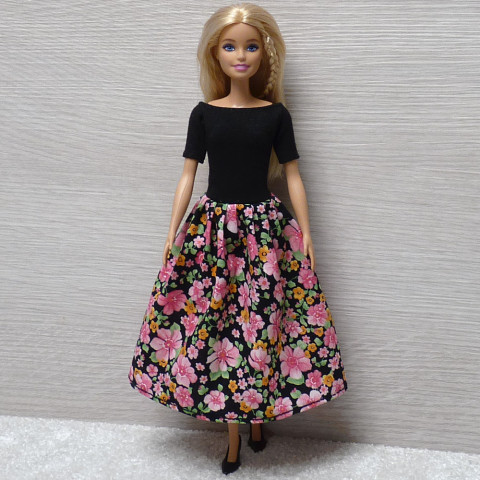 Květované šaty pro Barbie šaty pro panenku oblečky pro panenku dlouhé šaty pro barbie barevné šaty pro barbie 