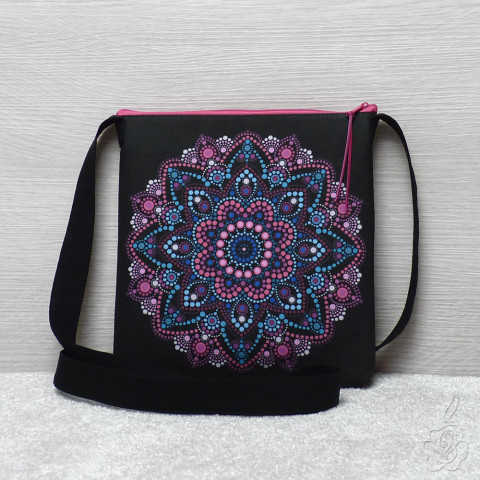 Barevná kabelka s mandalou Dot Art crossbody barevná kabelka kabelka s mandalou vzorovaná kabelka látková kabelka 