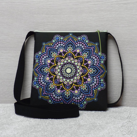 Barevná kabelka s mandalou Dot Art crossbody barevná kabelka kabelka s mandalou vzorovaná kabelka látková kabelka 