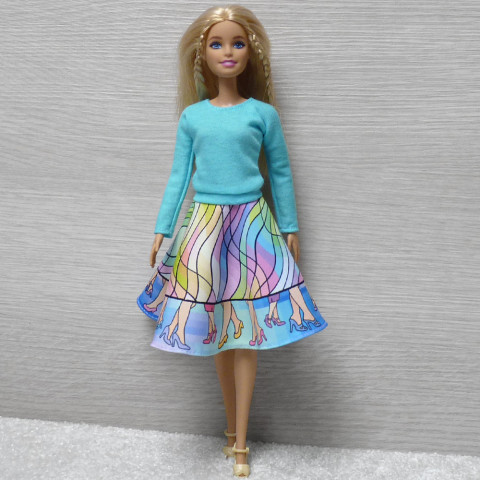 Sukně a tričko pro Barbie oblečky pro barbie ooak oblečky pro panenku šaty pro barbie oblečky pro sběratele 