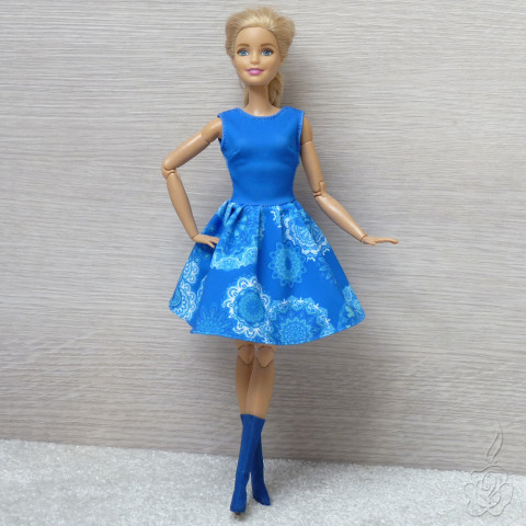Modré šatičky pro Barbie oblečky pro barbie šatičky pro barbie oblečky pro panenku šaty pro barbie oblečky pro sběratele 